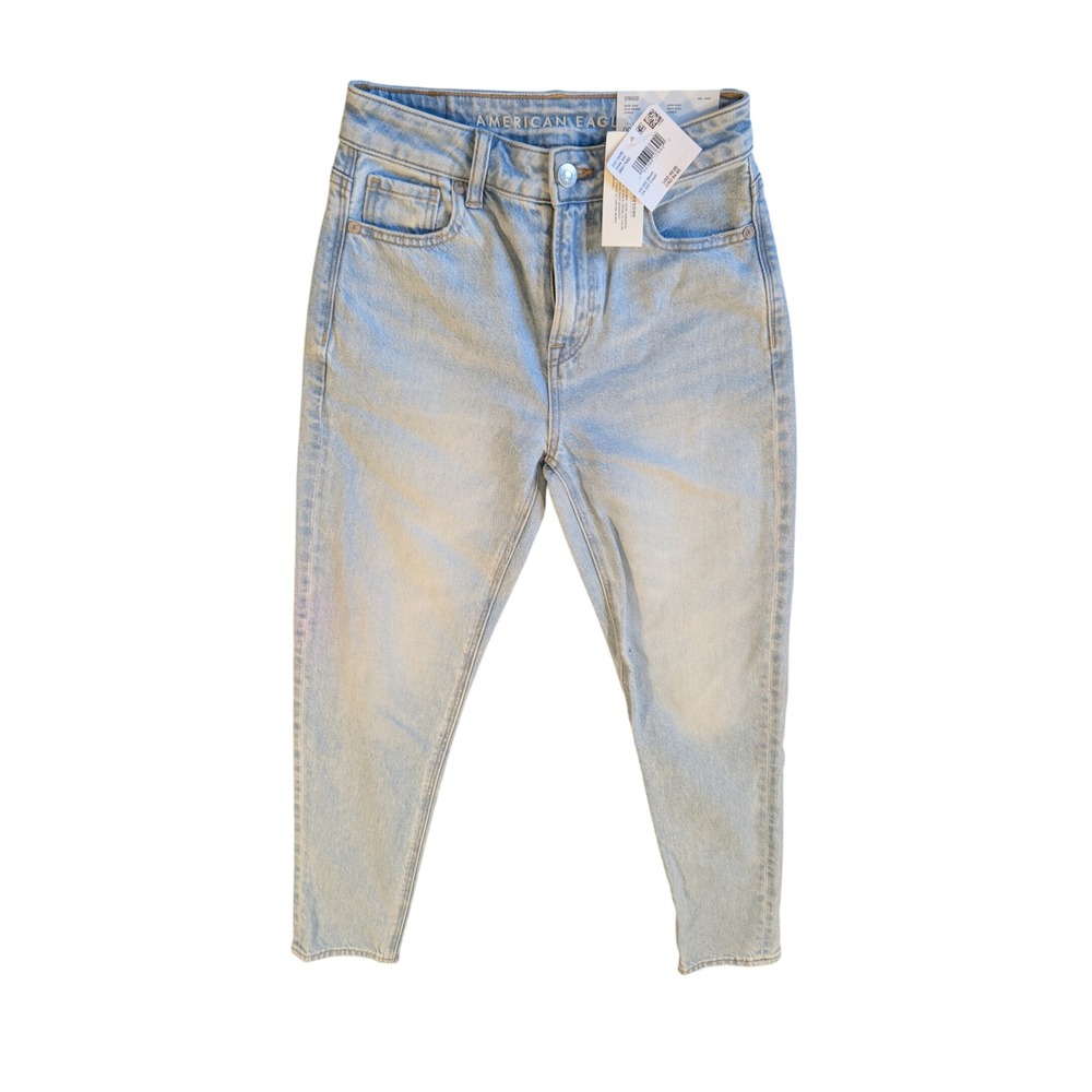 American Eagle Womens Strigid Mom Jean Super High Rise Light Wash Denim Size 000